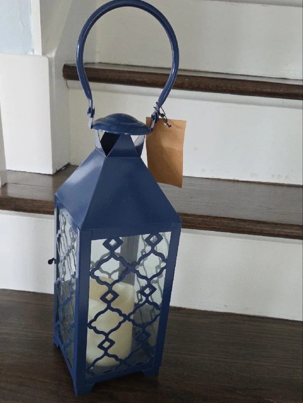 Live Inspired Navy Decorative Metal Lantern